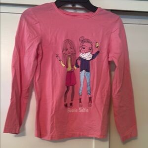 Primark Pink Long Sleeve Kids Tee with Bestie Selfie Graphic